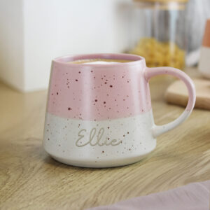 Personalised Name Pink Speckled Ceramic Mug - Image 3