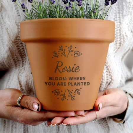 Personalised Floral Terracotta Plant Pot