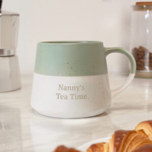 Personalised Green Speckled Ceramic Mug