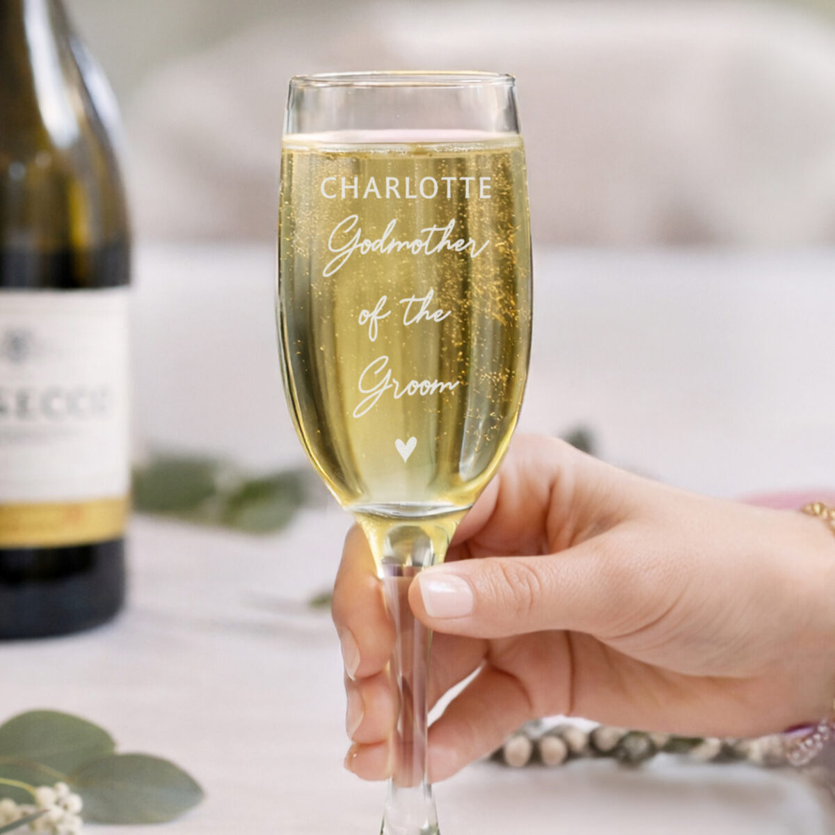 Personalised Free Text Wedding Flute