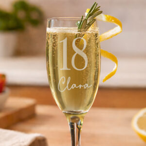 Personalised Big Age & Name Flute Glass