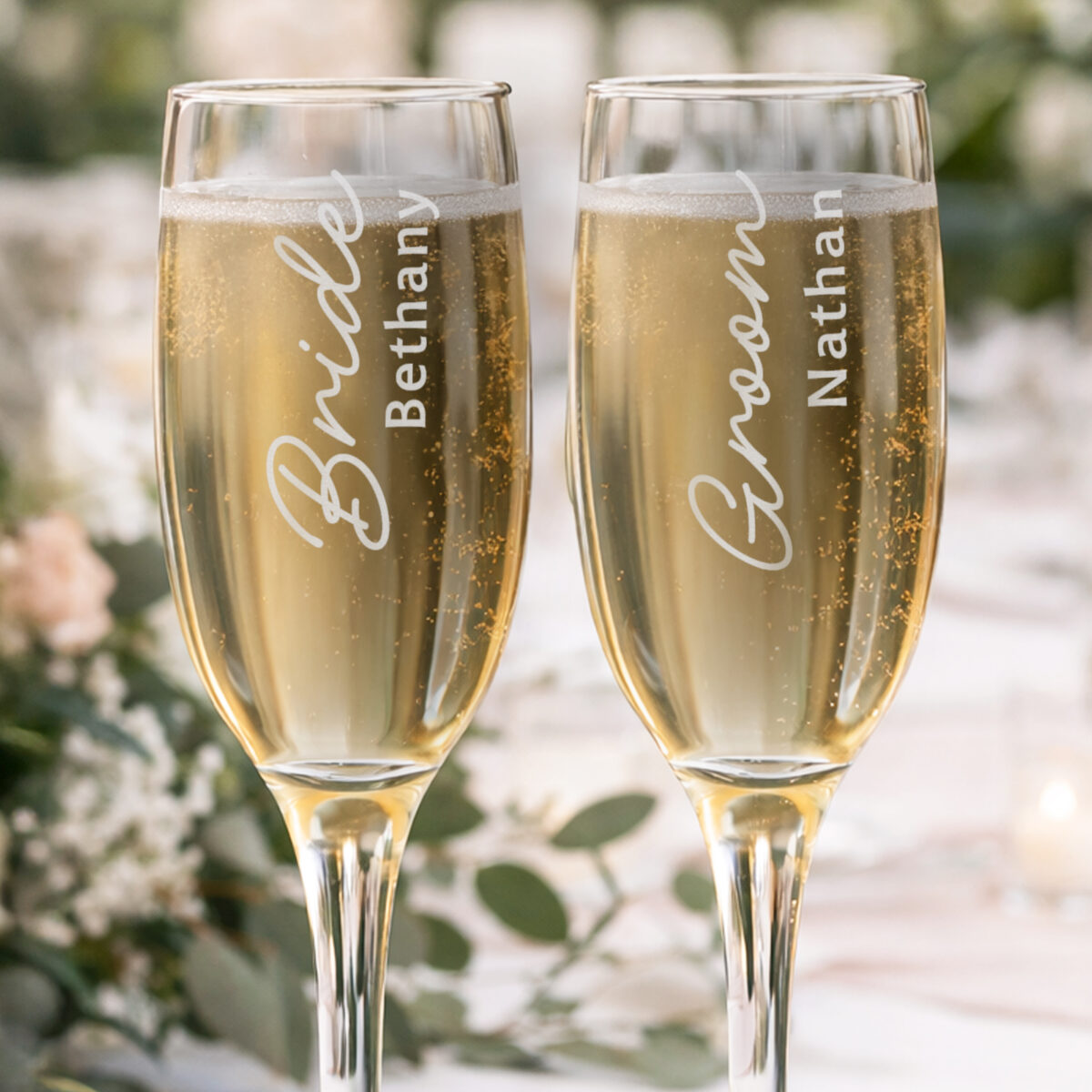 Personalised Bride Elegant Flute Glass