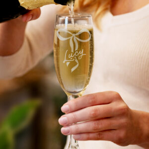 Personalised Bow Flute Glass