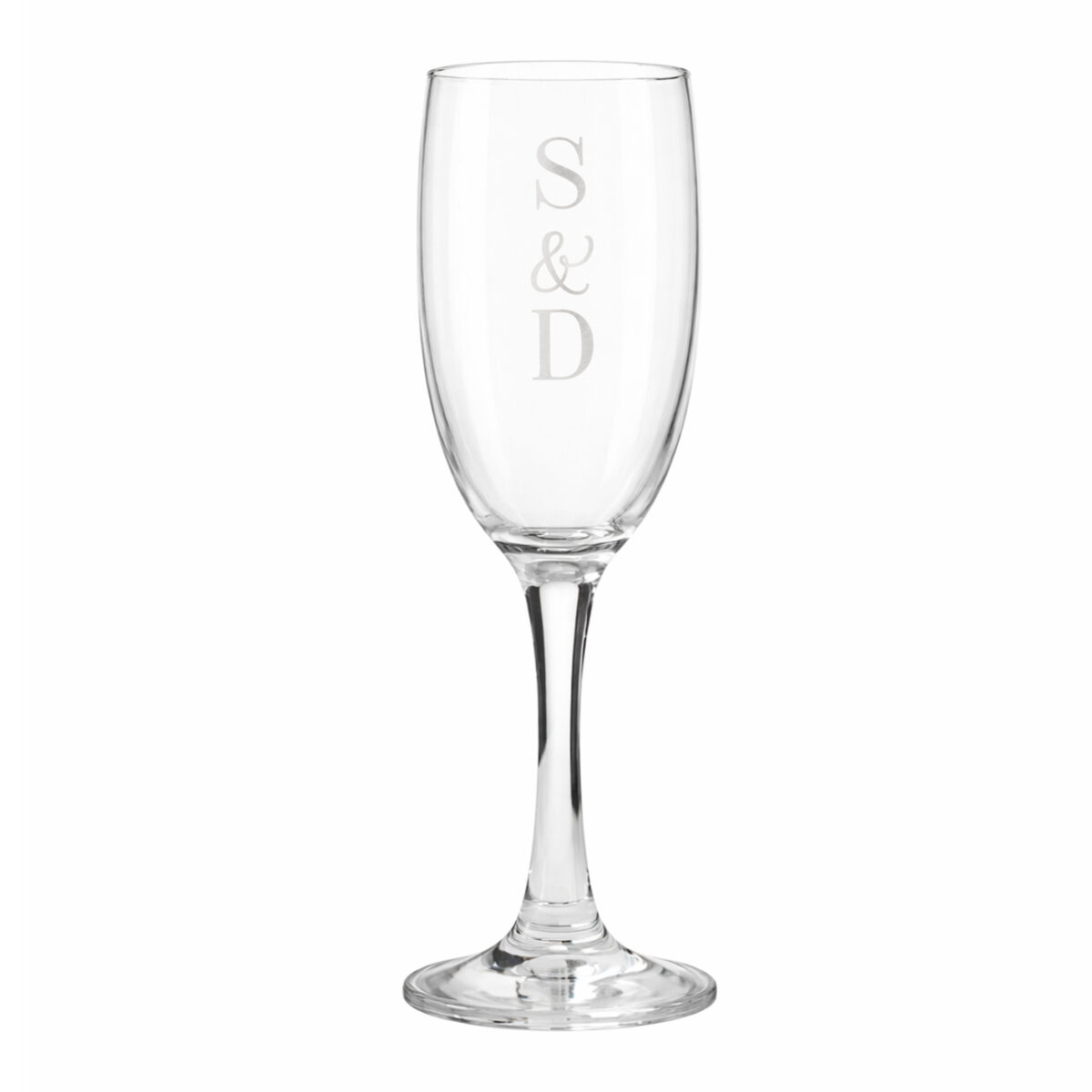 Personalised Couples Initials Flute Glass