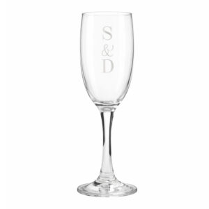 Personalised Couples Initials Flute Glass