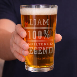 Personalised Unfiltered Legend Pint Glass