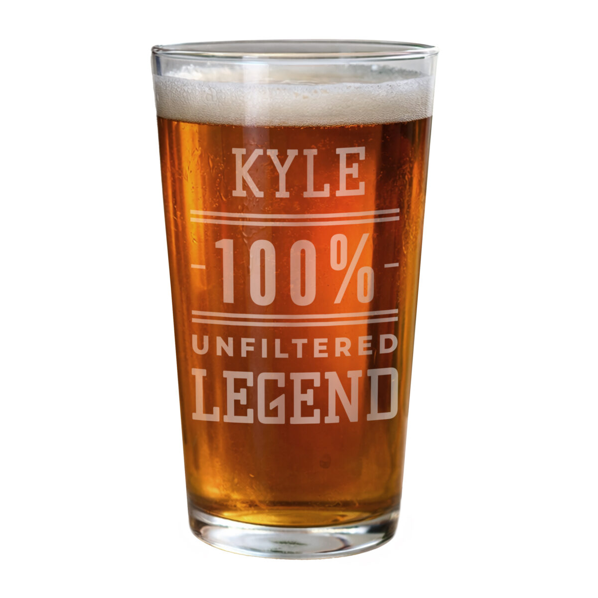 Personalised Unfiltered Legend Pint Glass
