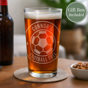 Personalised Football Badge Pint Glass