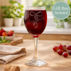 Personalised Bow Wine Glass