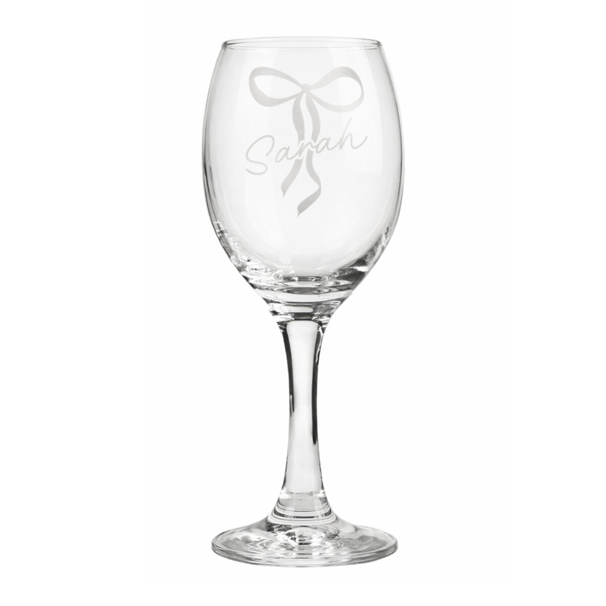 Personalised Bow Wine Glass