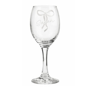 Personalised Bow Wine Glass