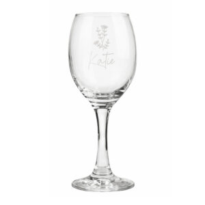 Personalised Flower Motif Wine Glass