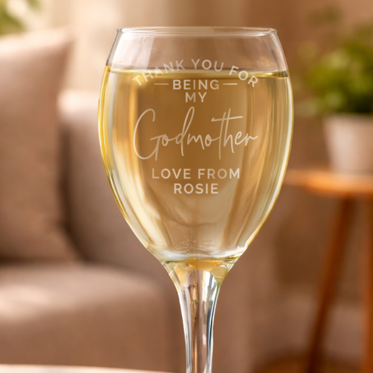 Personalised Thank you Wine Glass