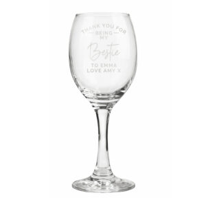 Personalised Thank you Wine Glass