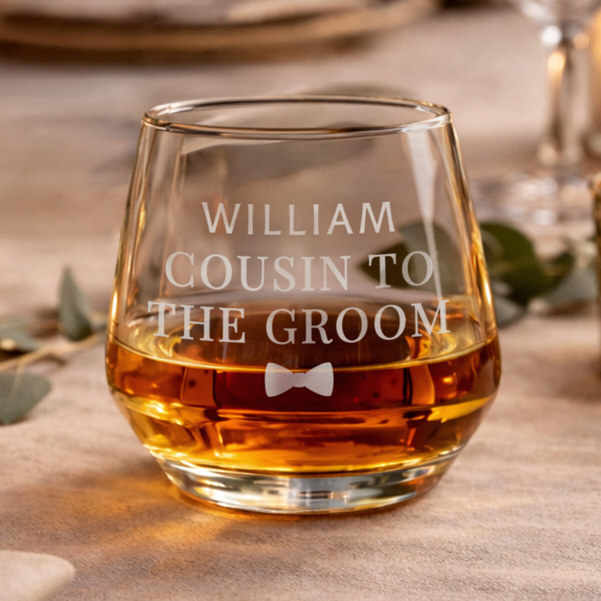 Personalised Wedding Whisky Glass