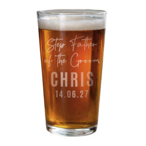 Personalised Wedding Elegant Pint Glass
