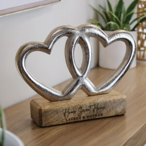 Personalised Two Lines Double Heart Ornament