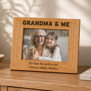 Personalised Bold Text 4x6 Wooden Photo Frame