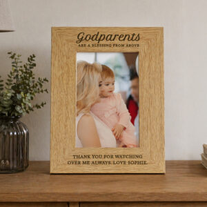 Personalised Godparents 6x4 Wooden Photo Frame