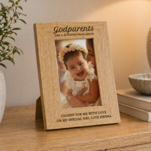 Personalised Godparents 6x4 Wooden Photo Frame