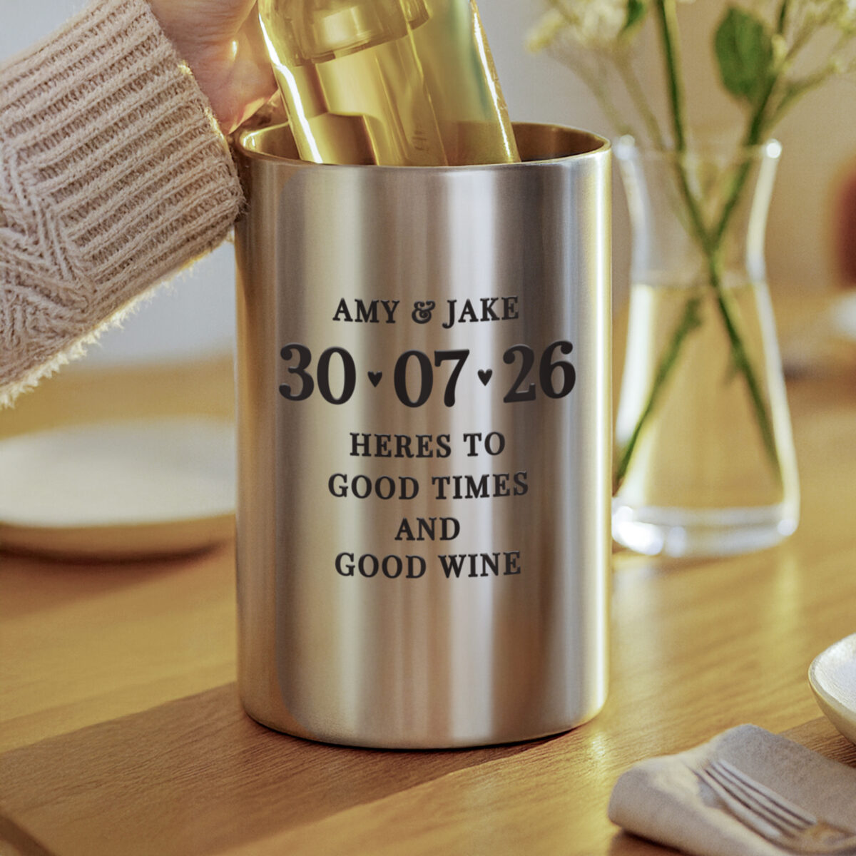 Personalised Big Date Wine Cooler