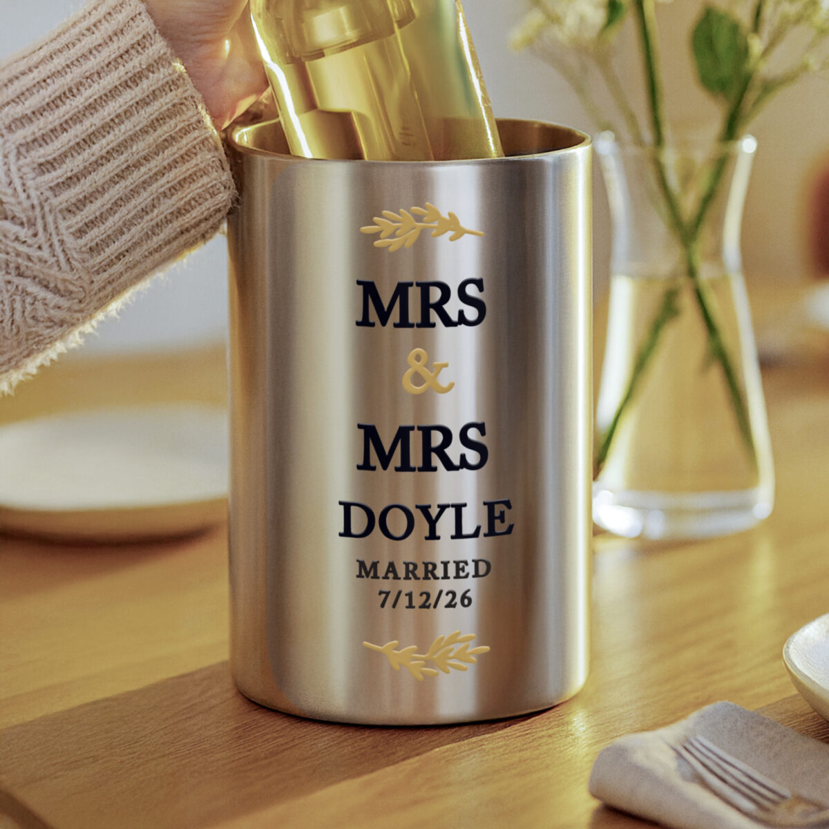 Personalised Couples Wine Cooler