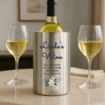Personalised Blue Floral Wine Cooler