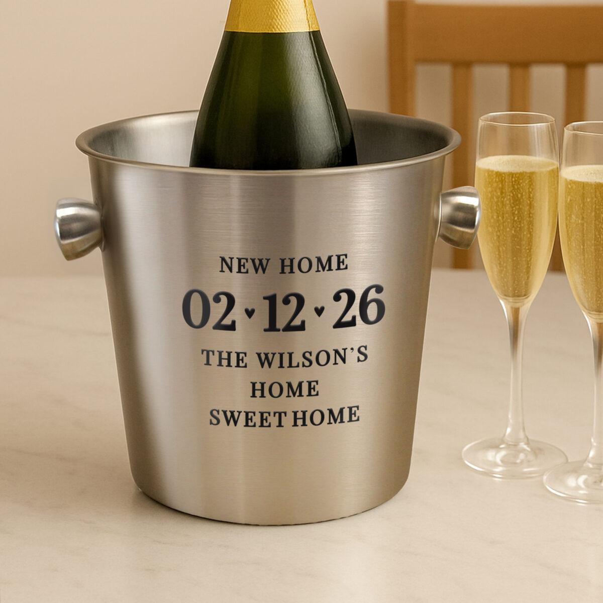 Personalised Big Date Stainless Steel Ice Bucket