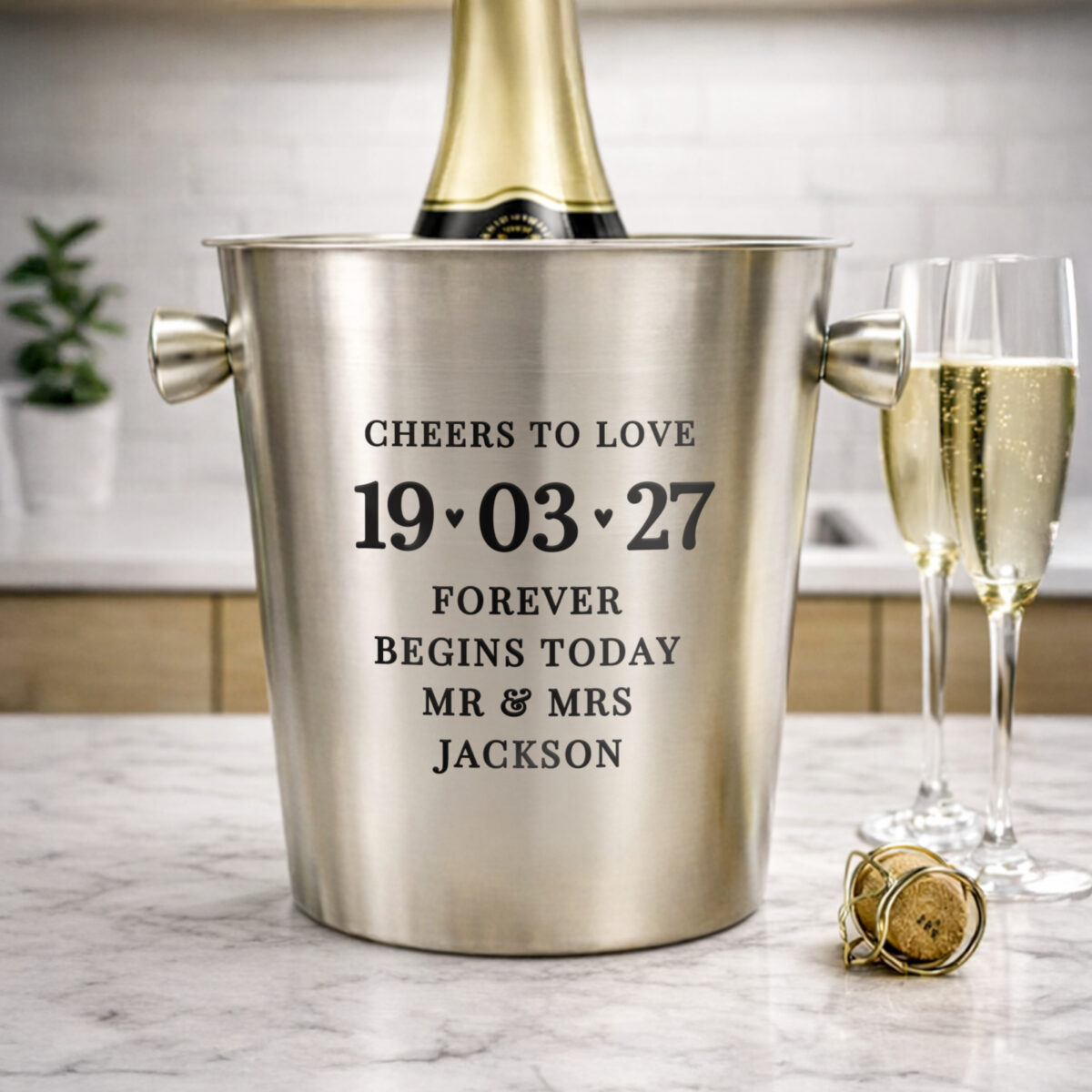 Personalised Big Date Stainless Steel Ice Bucket
