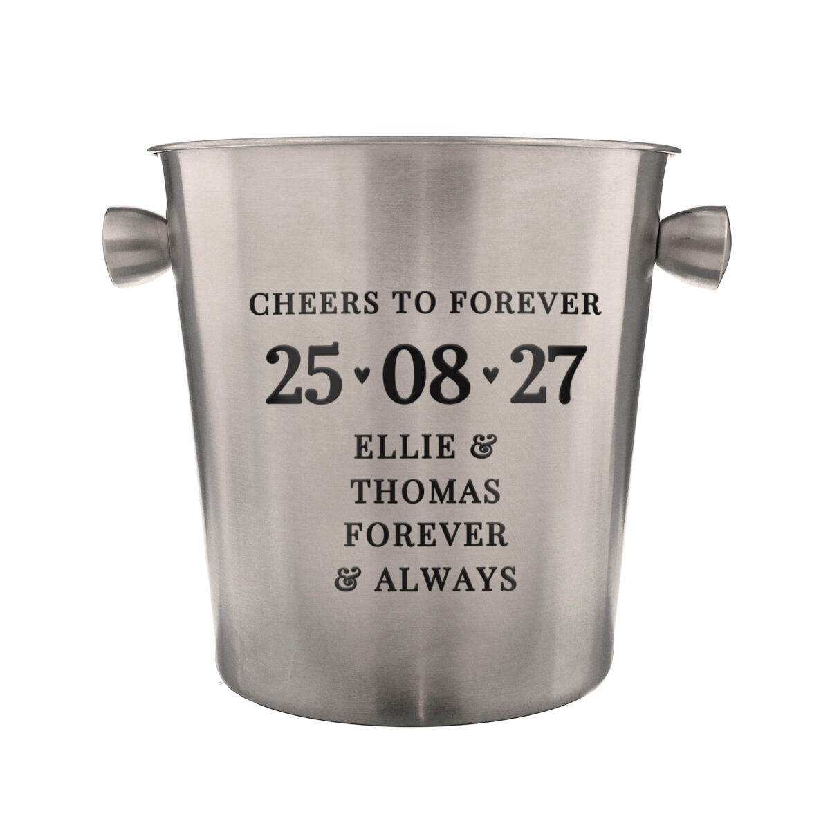 Personalised Big Date Stainless Steel Ice Bucket