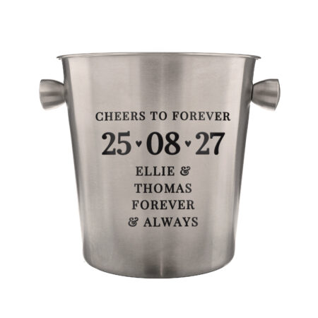 Personalised Big Date Stainless Steel Ice Bucket