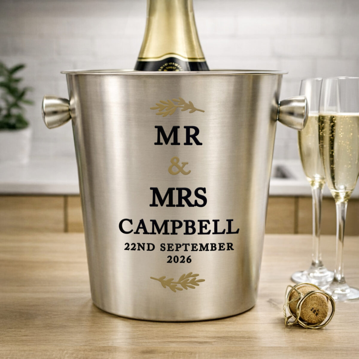 Personalised Couples Stainless Steel Ice Bucket