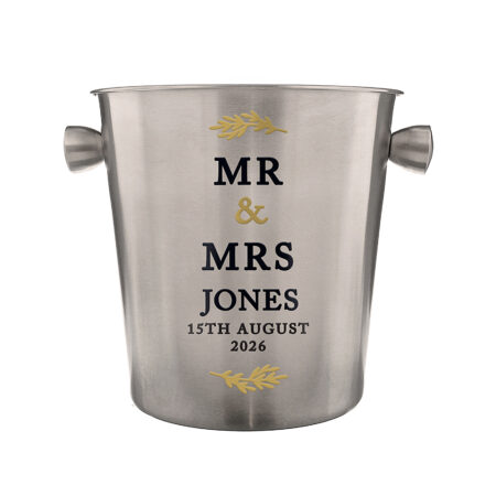 Personalised Couples Stainless Steel Ice Bucket