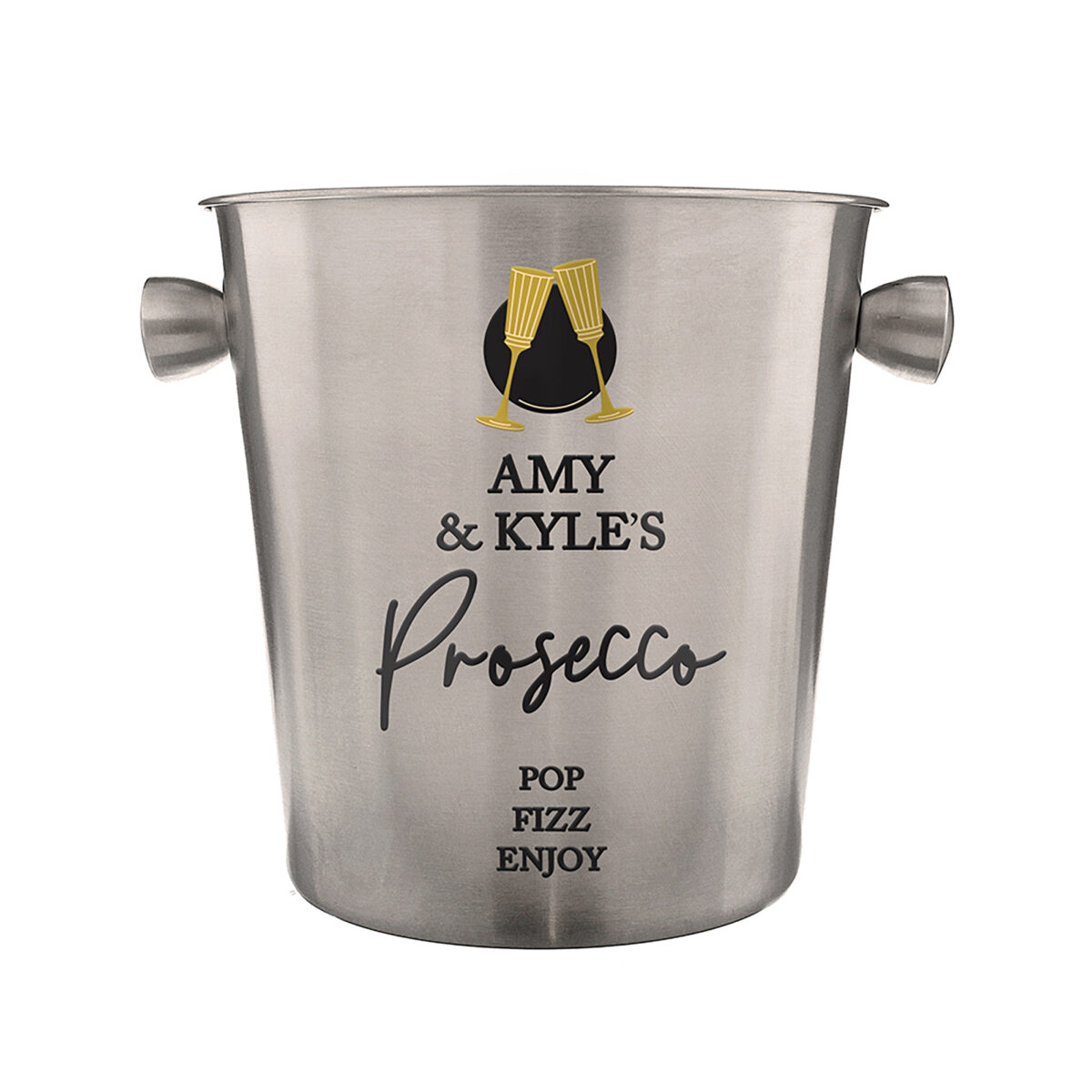 Personalised Flutes Stainless Steel Ice Bucket