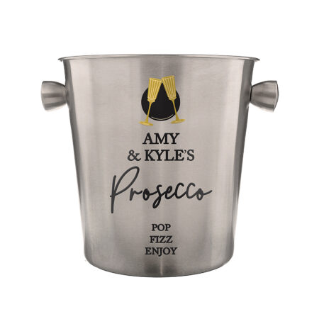 Personalised Flutes Stainless Steel Ice Bucket
