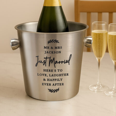 Personalised Wreath Stainless Steel Ice Bucket