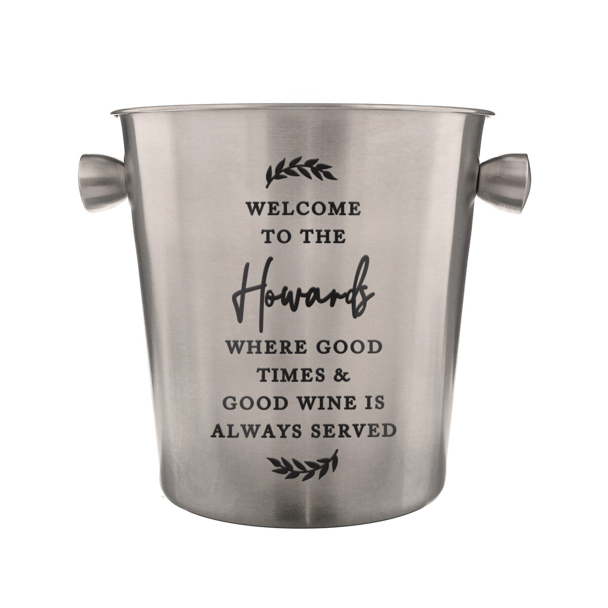 Personalised Wreath Stainless Steel Ice Bucket
