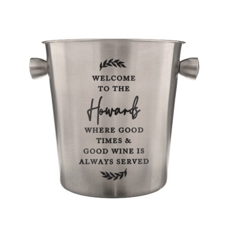 Personalised Wreath Stainless Steel Ice Bucket