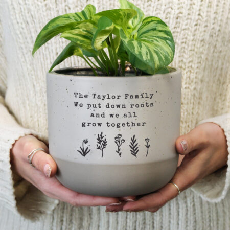 Personalised Floral Flecked Plant Pot