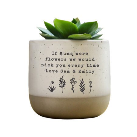 Personalised Floral Flecked Plant Pot