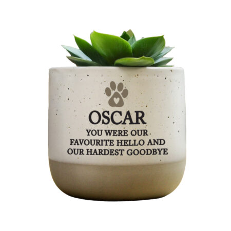 Personalised Pet Memorial Flecked Plant Pot