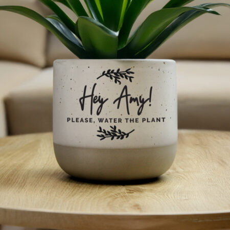 Personalised Botanical Flecked Plant Pot