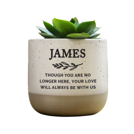 Personalised Memorial Flecked Plant Pot