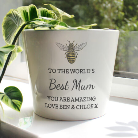 Personalised Bee Large Plant Pot