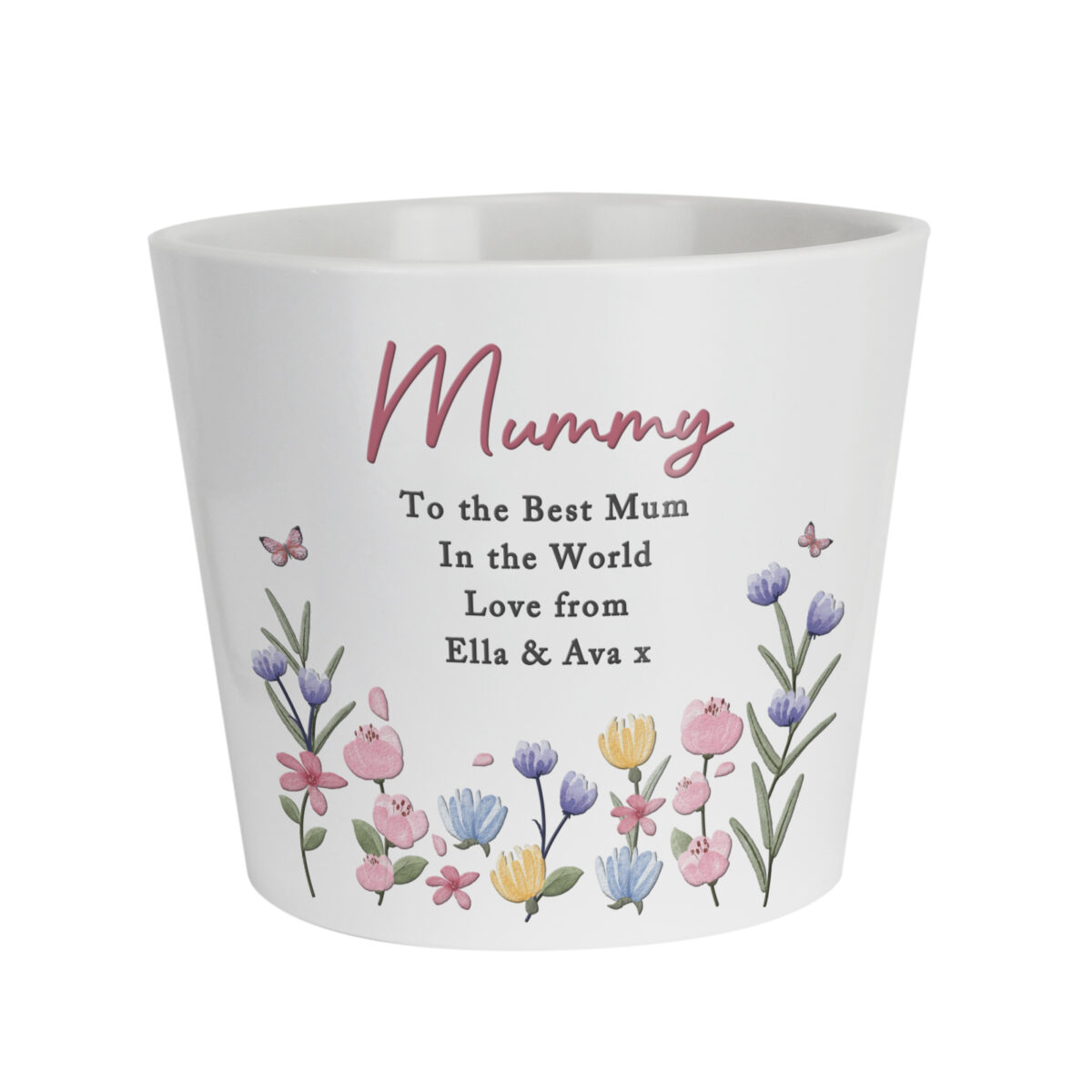 Personalised Pretty Floral Large Plant Pot