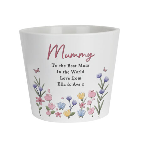 Personalised Pretty Floral Large Plant Pot