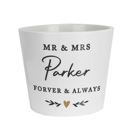 Personalised Gold Heart Large Plant Pot