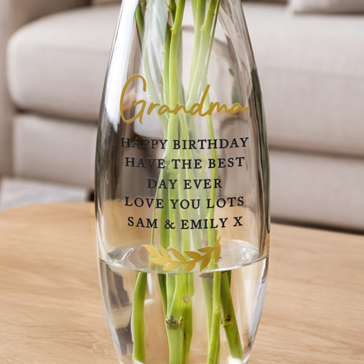 Personalised Free Text Bullet Vase