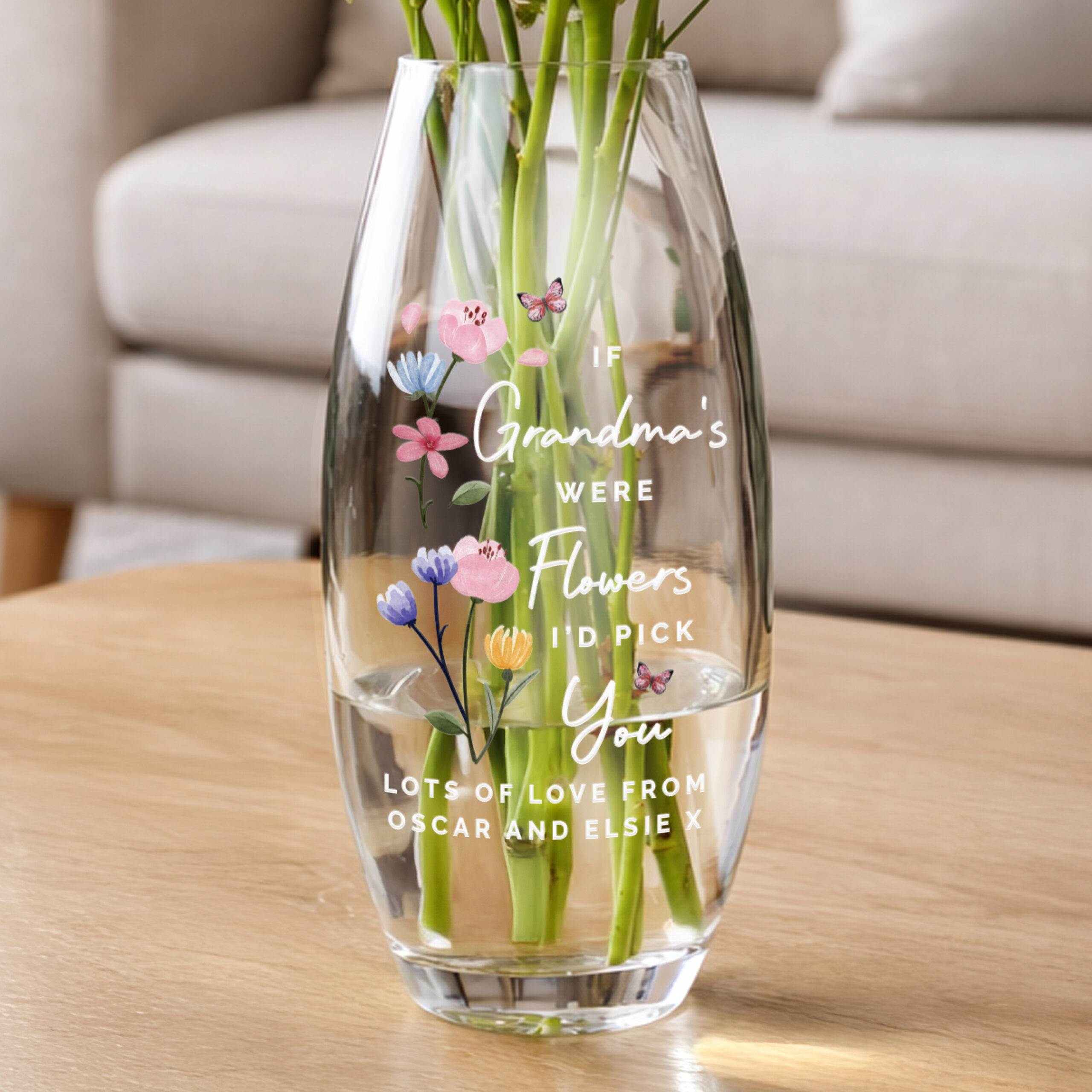 Personalised I'd Pick You Text Bullet Vase