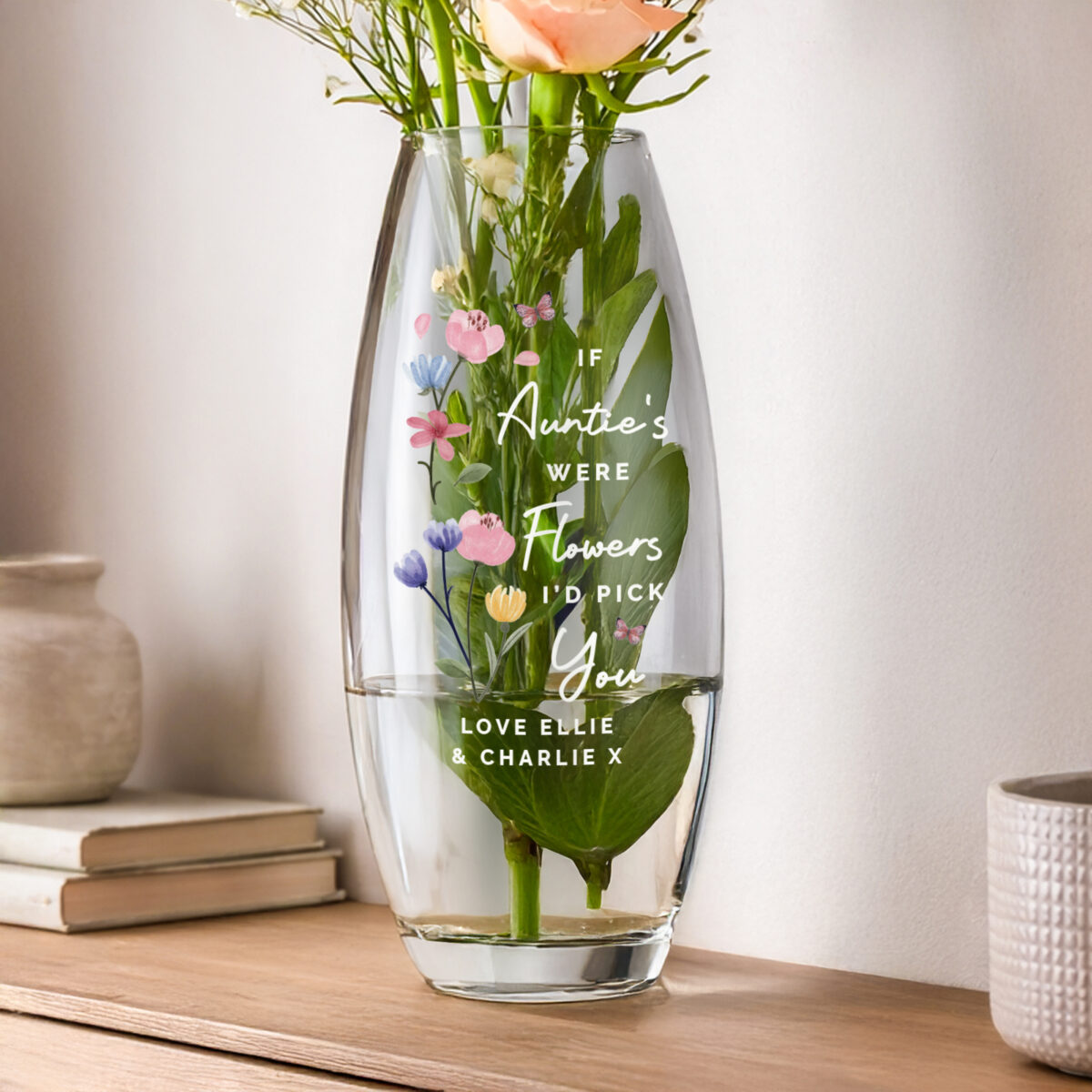 Personalised I'd Pick You Text Bullet Vase